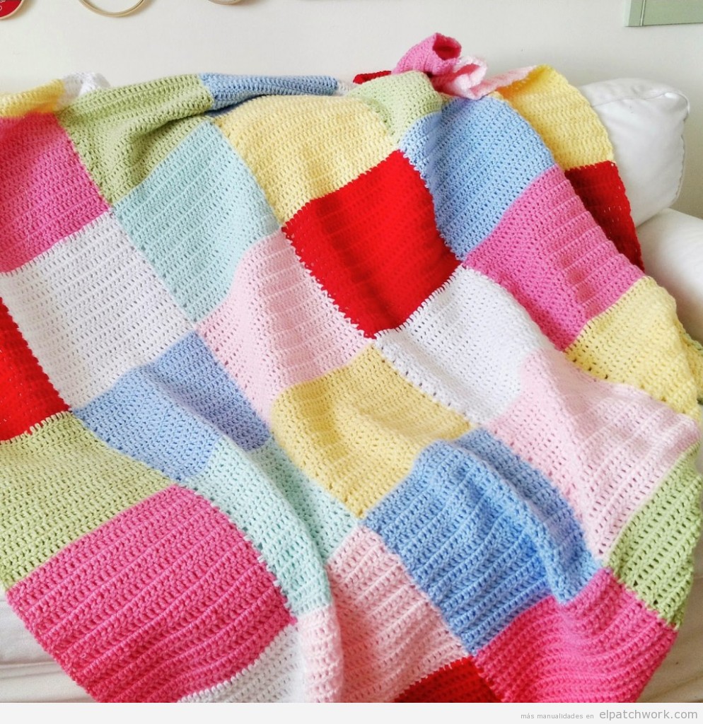 Mantas de patchwork hechas con ganchillo o crochet 4