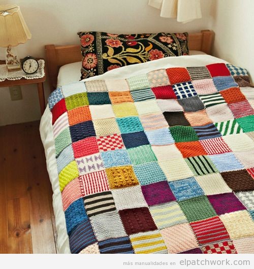Mantas de patchwork hechas con ganchillo o crochet 2