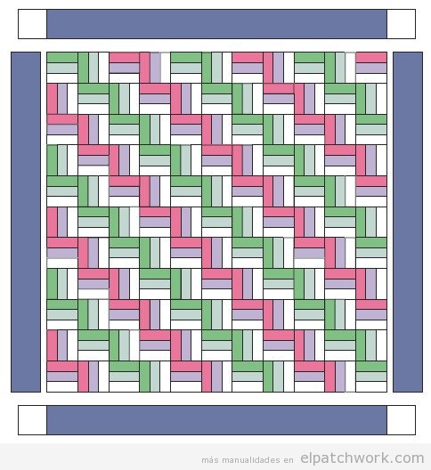 Patrón patchwork quilting forma zigzag