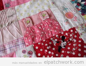 Manta patchwork quilt recuerdo ropa bebé 4