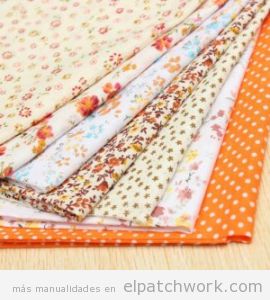 Telas patchwork colores naranja y marrón, comprar online