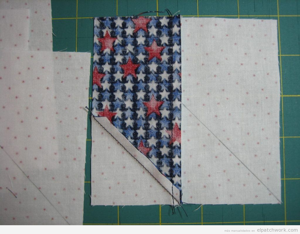 Tutorial quilt patchwork modelo estrella Lemoyne, paso 4