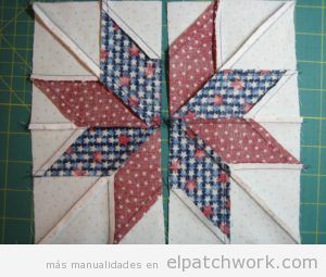 Tutorial quilt patchwork modelo estrella Lemoyne, paso 7