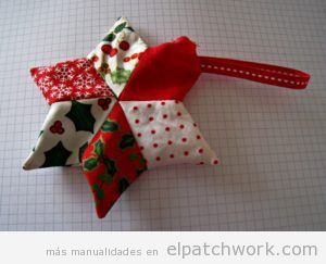 Tutorial adorno Navidad patchwork, estrella para árbol 5