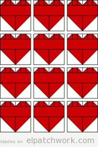 Patrón patchwork corazón para descargar gratis 2