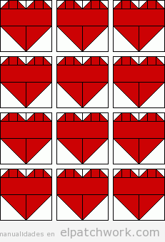 Patrón patchwork corazón para descargar gratis 2