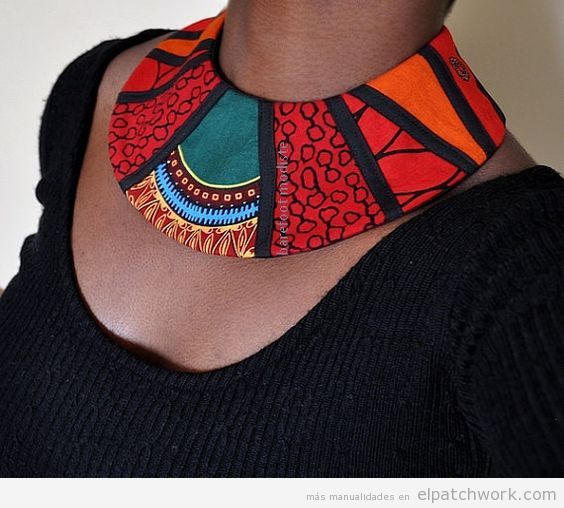 Collares babero estilo africano de patchwork 2