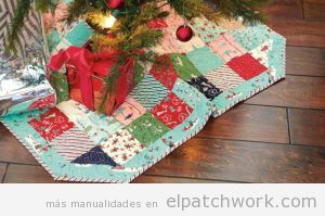 Falda árbol Navidad de patchwork