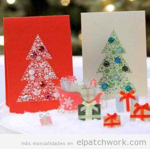 Postales Navidad decoradas con strass