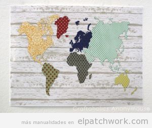 Cuadros mapa mundi de patchwork