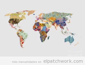 mapa mundi de patchwork